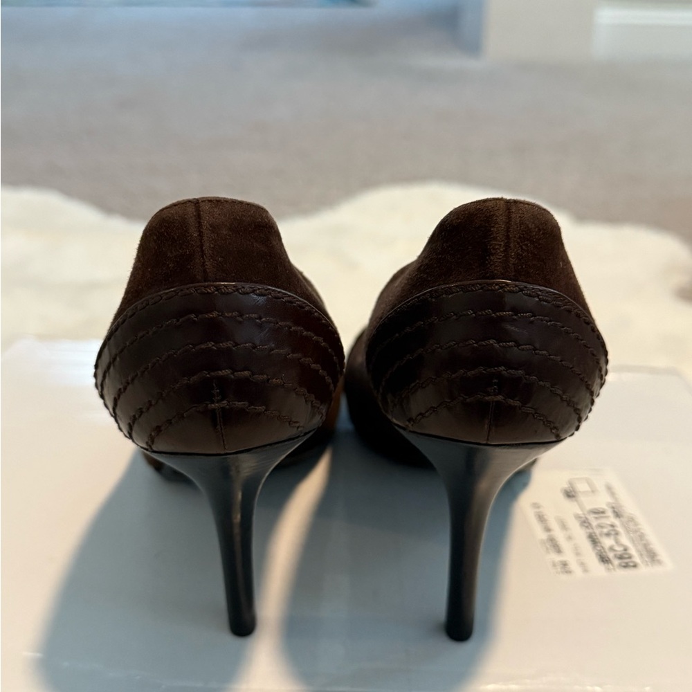 Dior Dark Brown Pointed-Toe Heels with Branded Accent - Picture 3 of 6